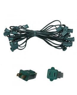 CL15071 E12-C7 Light Stringer, 25' Length, 12" Spacing, GREEN Wire